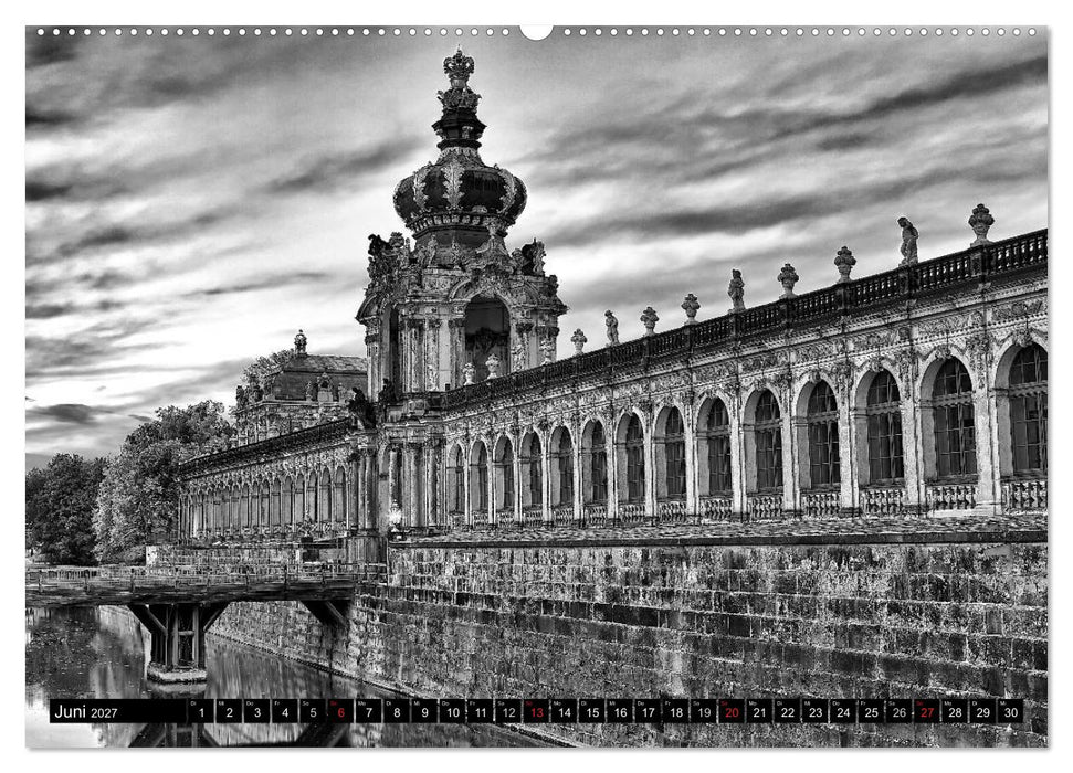 Dresden Faszination Schwarz Weiss (CALVENDO Wandkalender 2027)