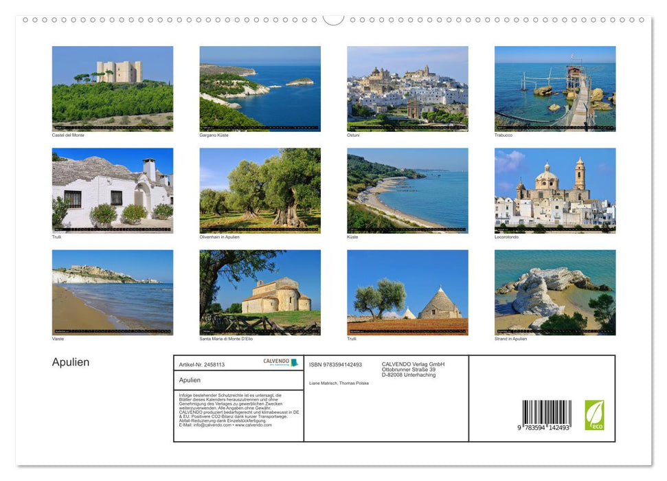 Apulien (CALVENDO Premium Wandkalender 2027)
