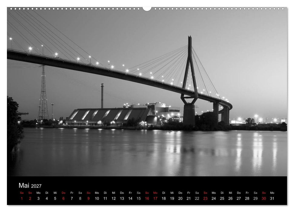 Hamburg monochrome Impressionen (CALVENDO Wandkalender 2027)