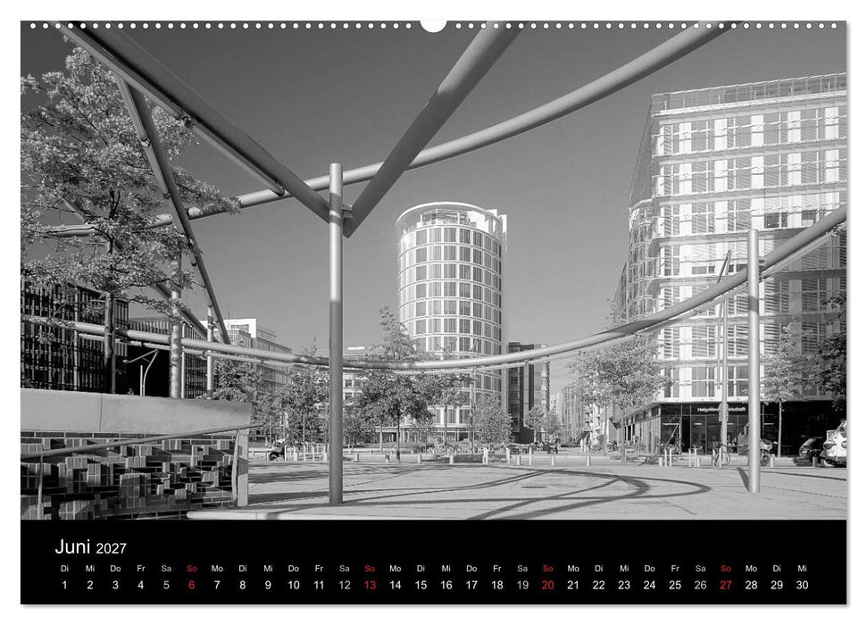 Hamburg monochrome Impressionen (CALVENDO Wandkalender 2027)