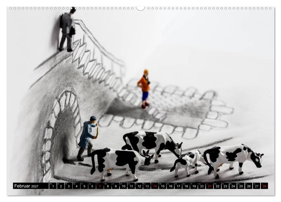 PAPERminis – Ein Mixed-Media-Figuren-Projekt mit Stift und Papier (CALVENDO Wandkalender 2027)