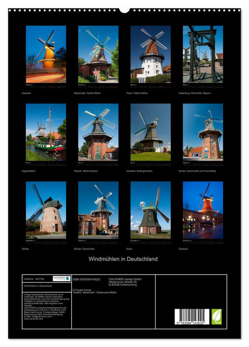 Windmühlen in Deutschland (CALVENDO Premium Wandkalender 2027)