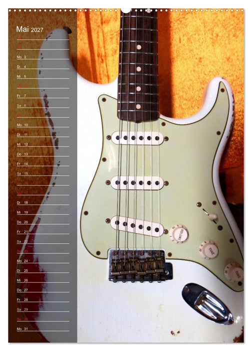 ROCKGITARREN in Szene gesetzt / Geburtstagskalender (CALVENDO Premium Wandkalender 2027)