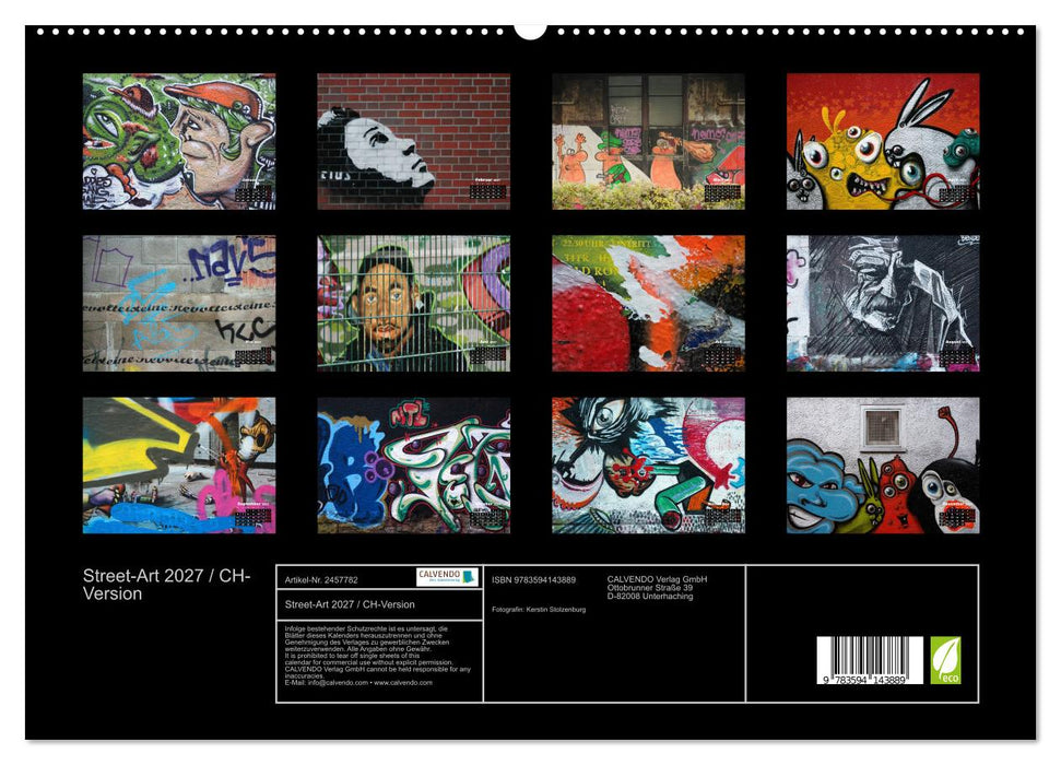 Street-Art 2027 / CH-Version (CALVENDO Premium Wandkalender 2027)