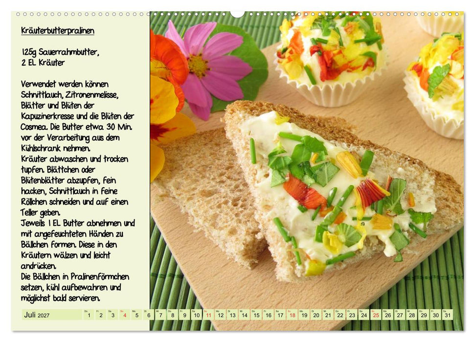 Leckere Aufstriche - Ein Kalender mit Rezepten (CALVENDO Premium Wandkalender 2027)