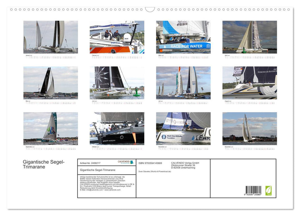 Gigantische Segel-Trimarane (CALVENDO Wandkalender 2027)