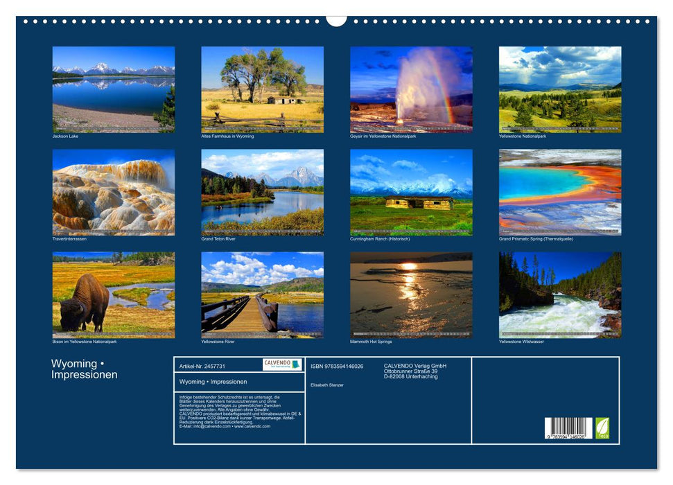 Wyoming • Impressionen (CALVENDO Wandkalender 2027)