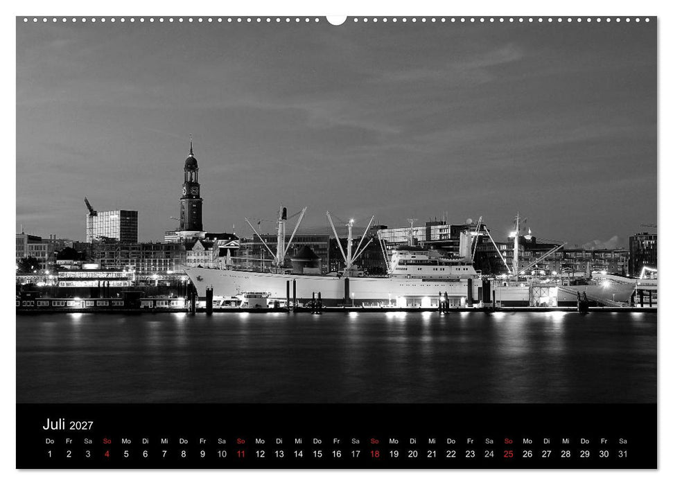 Hamburg monochrome Impressionen (CALVENDO Premium Wandkalender 2027)