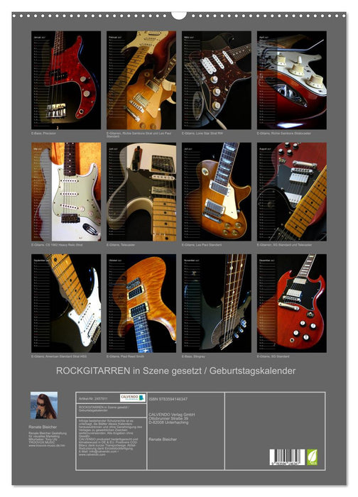 ROCKGITARREN in Szene gesetzt / Geburtstagskalender (CALVENDO Wandkalender 2027)