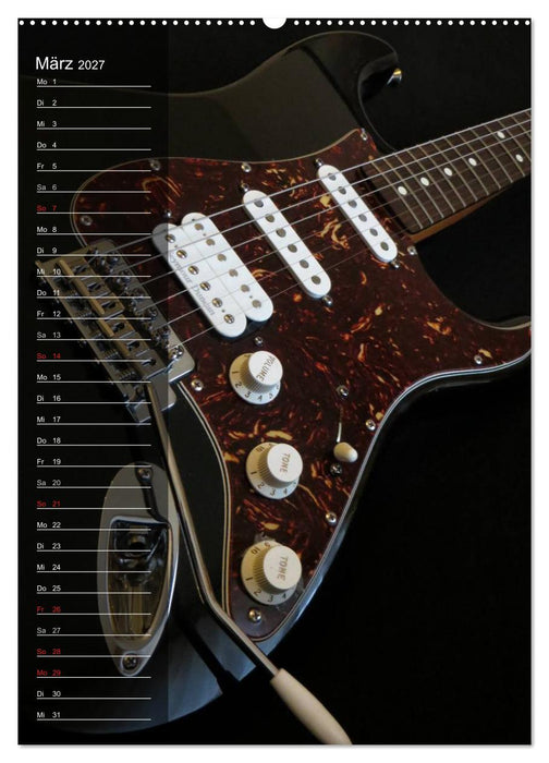ROCKGITARREN in Szene gesetzt / Geburtstagskalender (CALVENDO Wandkalender 2027)