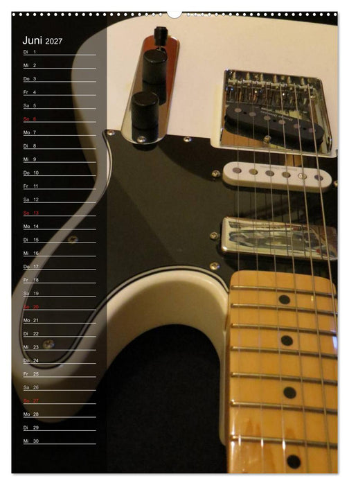 ROCKGITARREN in Szene gesetzt / Geburtstagskalender (CALVENDO Wandkalender 2027)