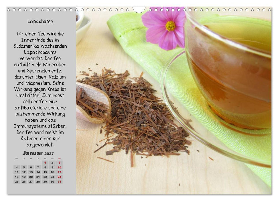 Eine kleine Teekunde - Zwölf Teesorten im Porträt (CALVENDO Wandkalender 2027)