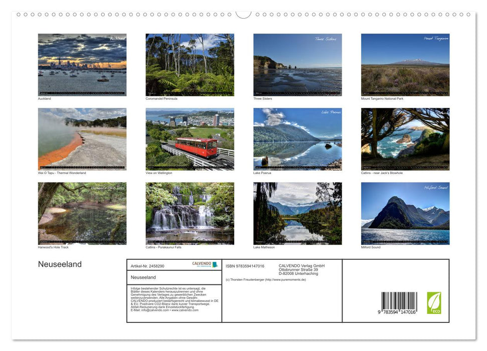 Neuseeland (CALVENDO Premium Wandkalender 2027)