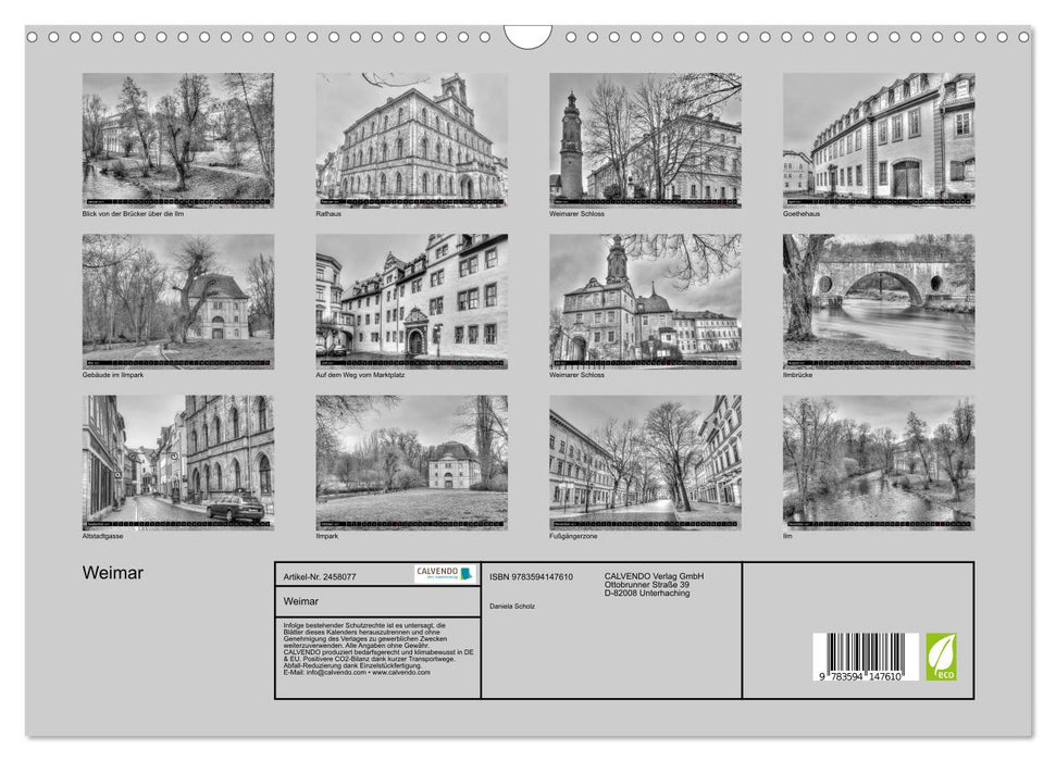 Weimar (CALVENDO Wandkalender 2027)