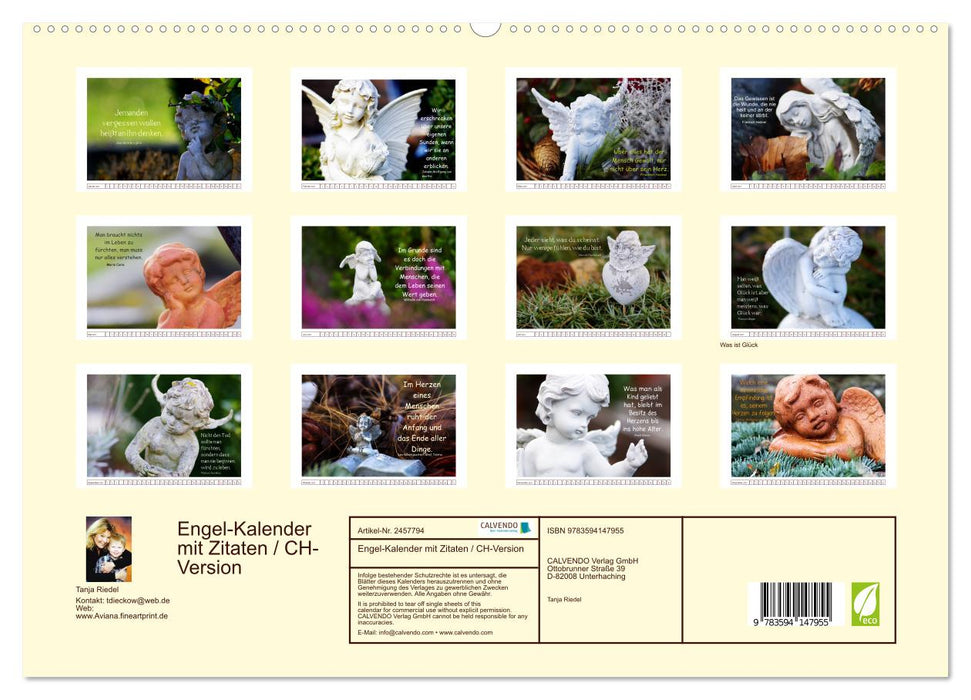Engel-Kalender mit Zitaten / CH-Version (CALVENDO Premium Wandkalender 2027)