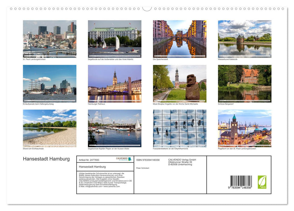 Hansestadt Hamburg (CALVENDO Premium Wandkalender 2027)