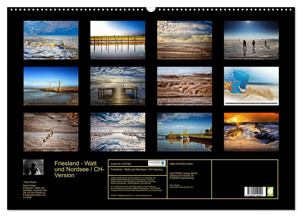 Friesland - Watt und Nordsee / CH-Version (CALVENDO Wandkalender 2027)