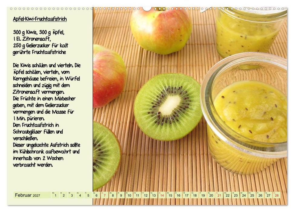 Leckere Aufstriche - Ein Kalender mit Rezepten (CALVENDO Wandkalender 2027)