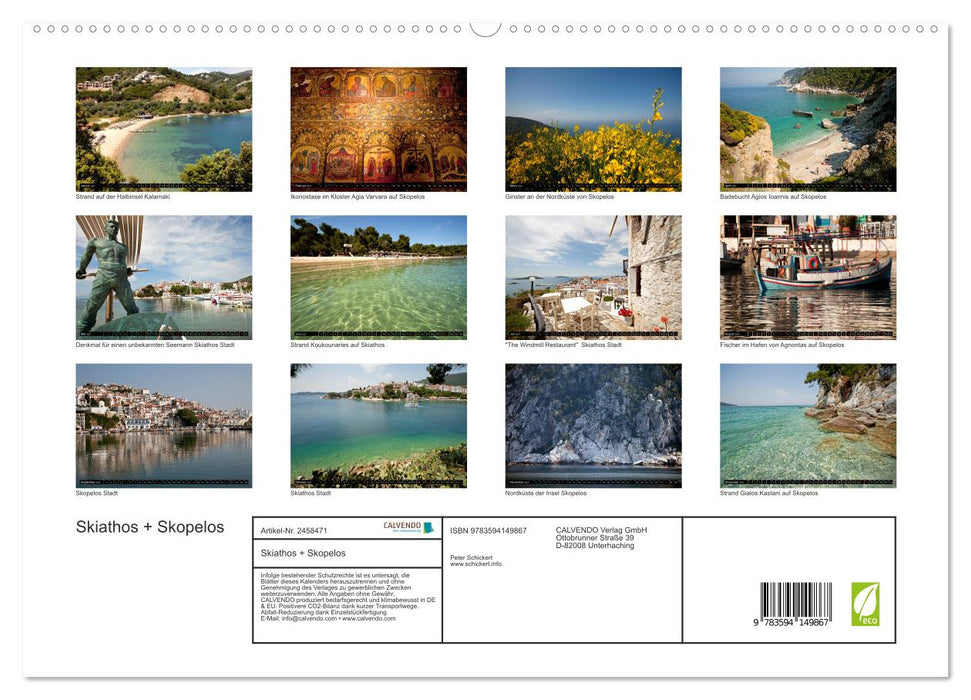 Skiathos + Skopelos (CALVENDO Premium Wandkalender 2027)