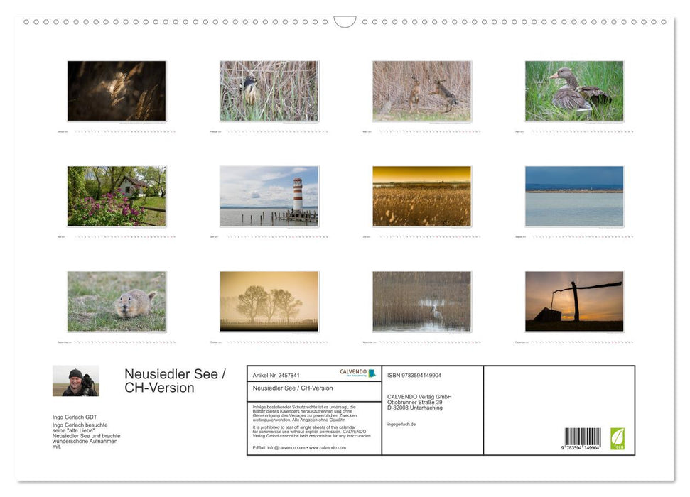 Neusiedler See / CH-Version (CALVENDO Wandkalender 2027)