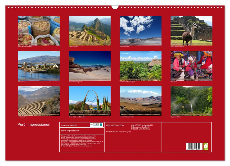 Perú. Impressionen (CALVENDO Wandkalender 2027)