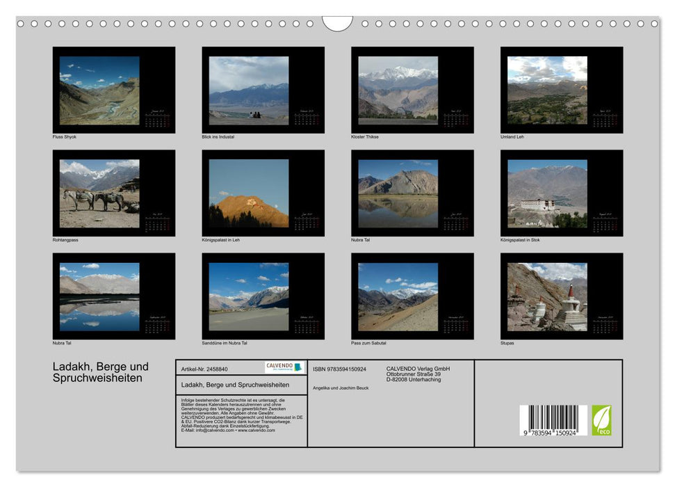 Ladakh, Berge und Spruchweisheiten (CALVENDO Wandkalender 2027)