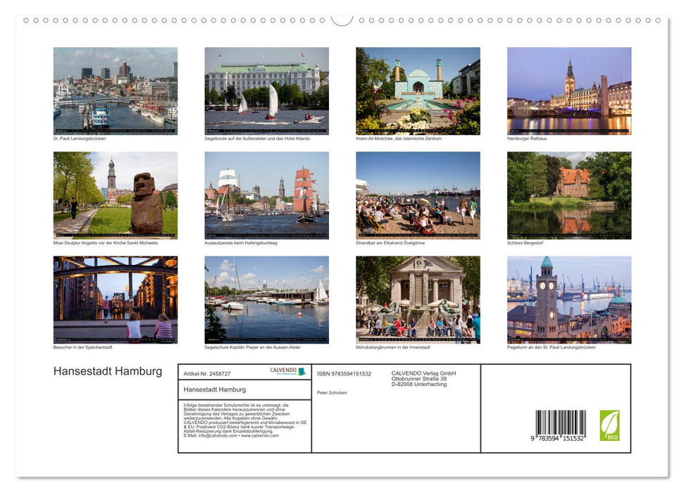 Hansestadt Hamburg (CALVENDO Wandkalender 2027)