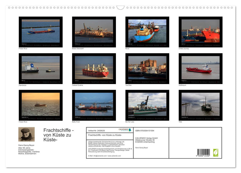 Frachtschiffe -von Küste zu Küste- (CALVENDO Wandkalender 2027)