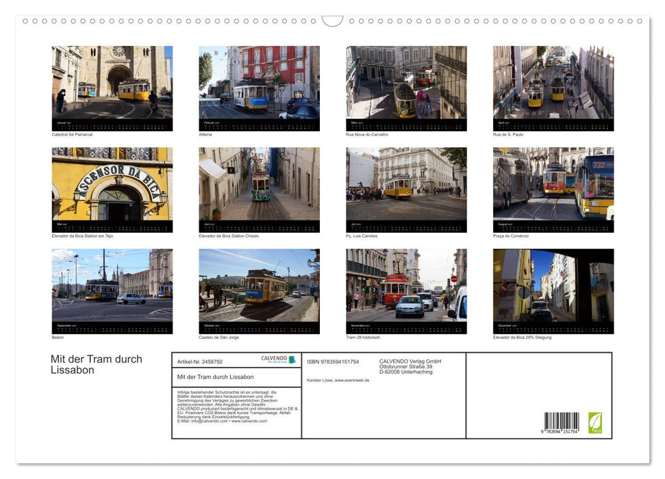 Mit der Tram durch Lissabon (CALVENDO Wandkalender 2027)