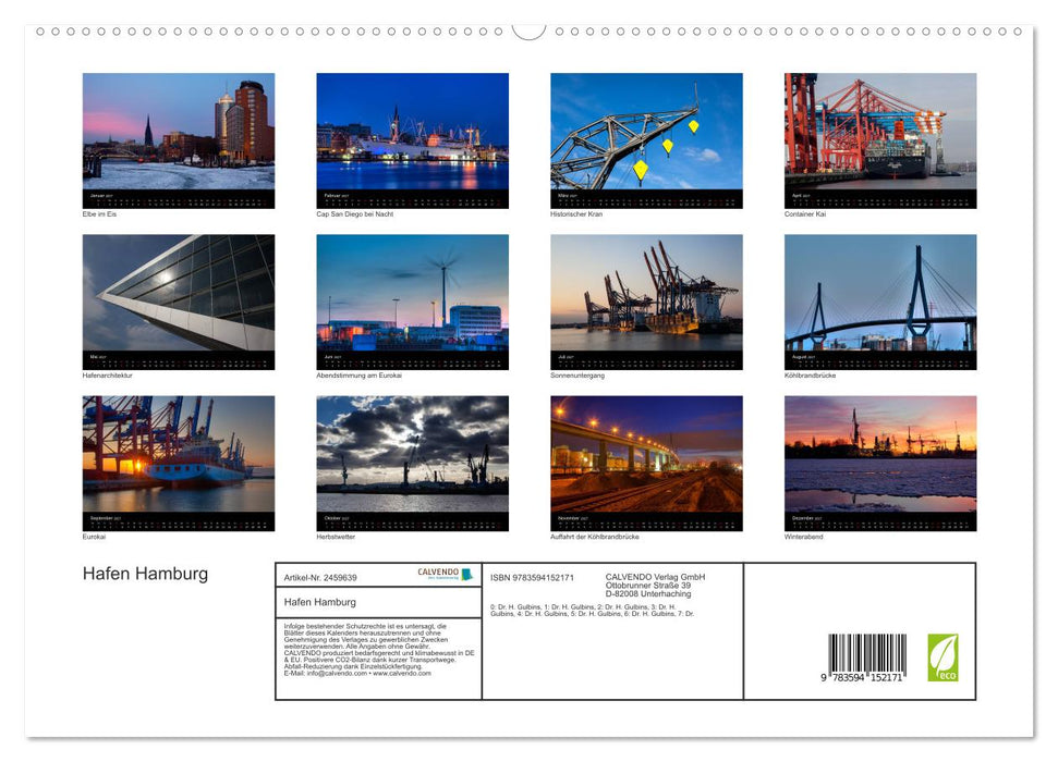 Hafen Hamburg (CALVENDO Premium Wandkalender 2027)