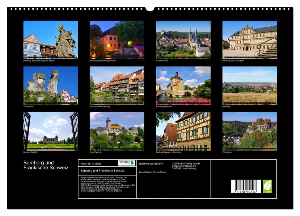 Bamberg und Fränkische Schweiz (CALVENDO Premium Wandkalender 2027)