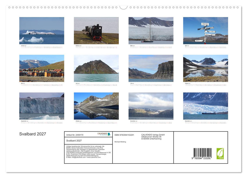 Svalbard 2027 (CALVENDO Premium Wandkalender 2027)