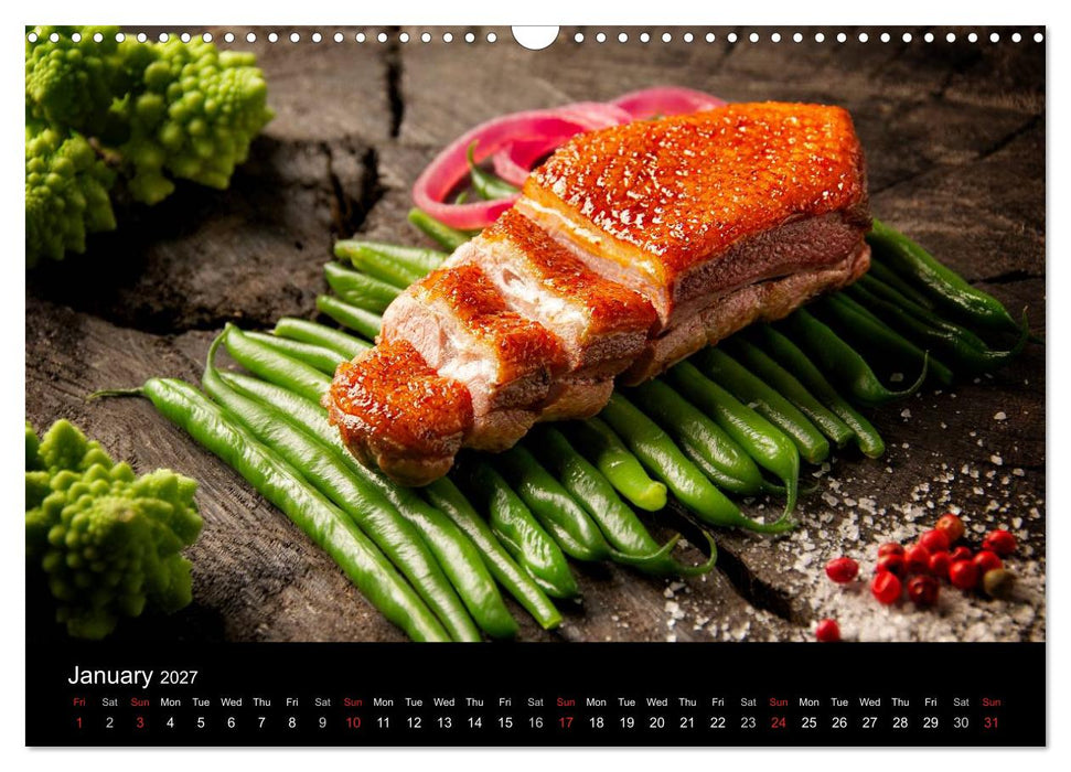 Delicious - Gourmet Food Calendar 2027 / UK-Version (CALVENDO Monthly Calendar 2027)