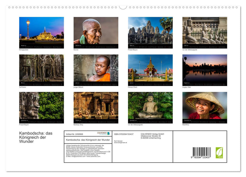 Kambodscha: das Königreich der Wunder (CALVENDO Premium Wandkalender 2027)