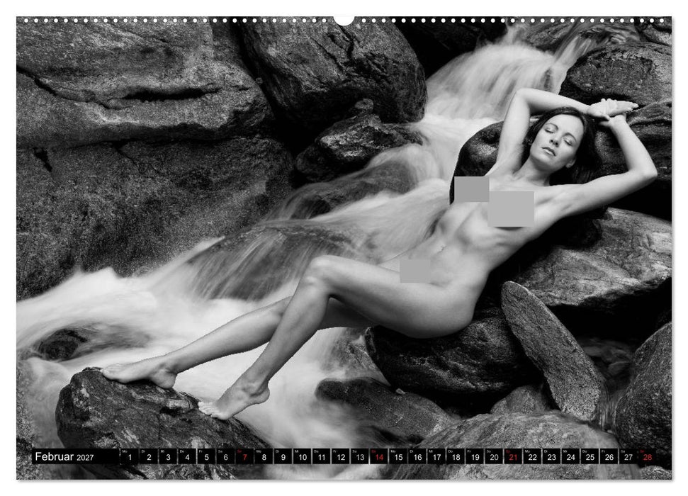 Landschaftsaktfotografie – Felsen und Wasser im Tessin (CALVENDO Premium Wandkalender 2027)