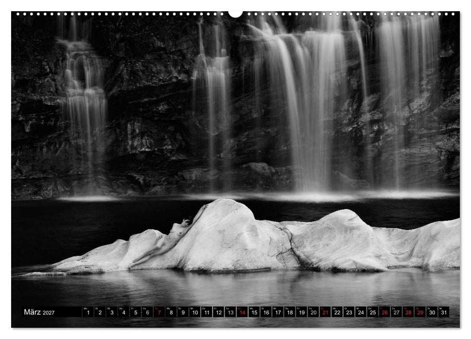 Landschaftsaktfotografie – Felsen und Wasser im Tessin (CALVENDO Premium Wandkalender 2027)
