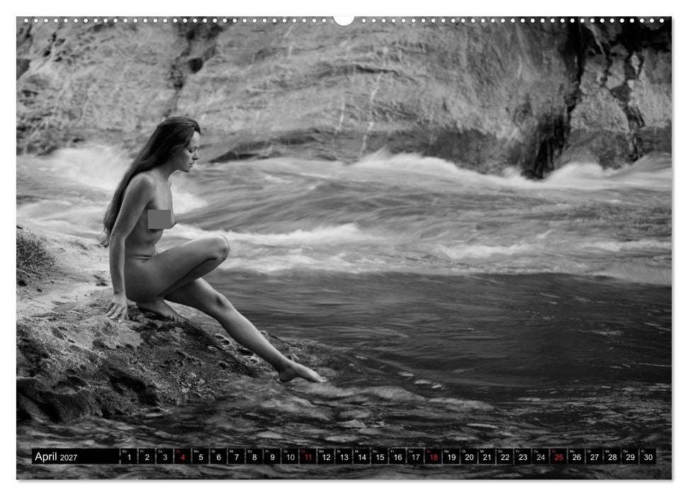 Landschaftsaktfotografie – Felsen und Wasser im Tessin (CALVENDO Premium Wandkalender 2027)