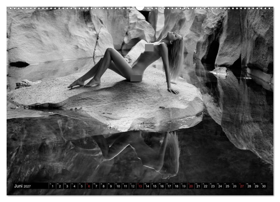 Landschaftsaktfotografie – Felsen und Wasser im Tessin (CALVENDO Premium Wandkalender 2027)