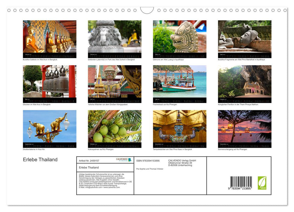 Erlebe Thailand (CALVENDO Wandkalender 2027)