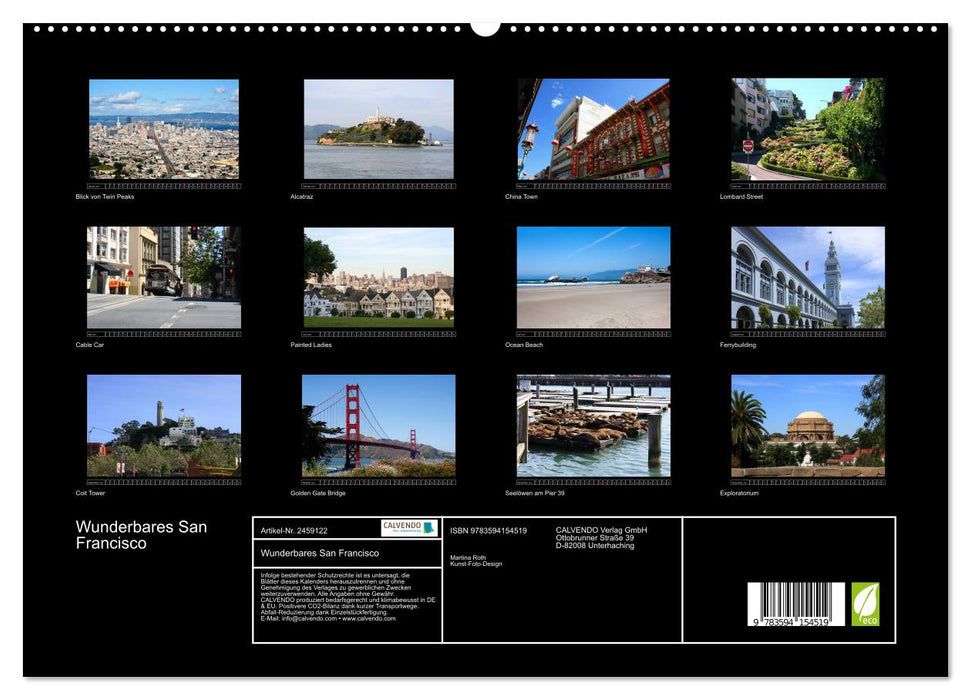 Wunderbares San Francisco (CALVENDO Premium Wandkalender 2027)