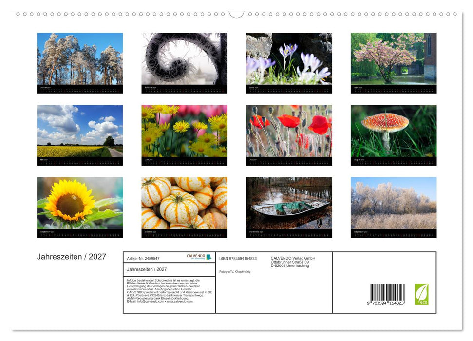 Jahreszeiten / 2027 (CALVENDO Premium Wandkalender 2027)