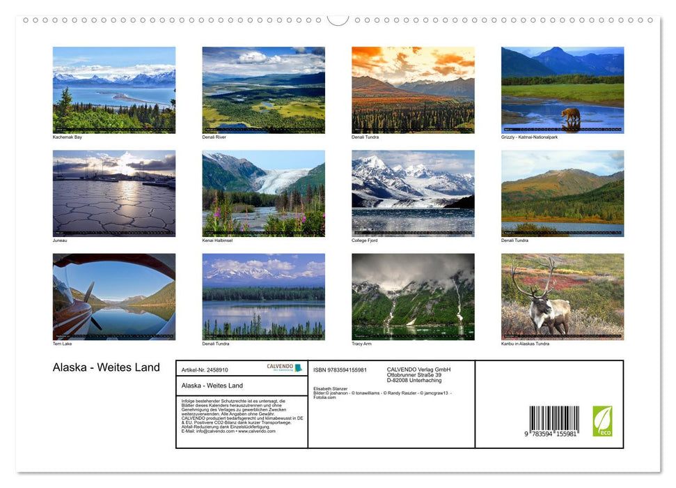 Alaska - Weites Land (CALVENDO Premium Wandkalender 2027)