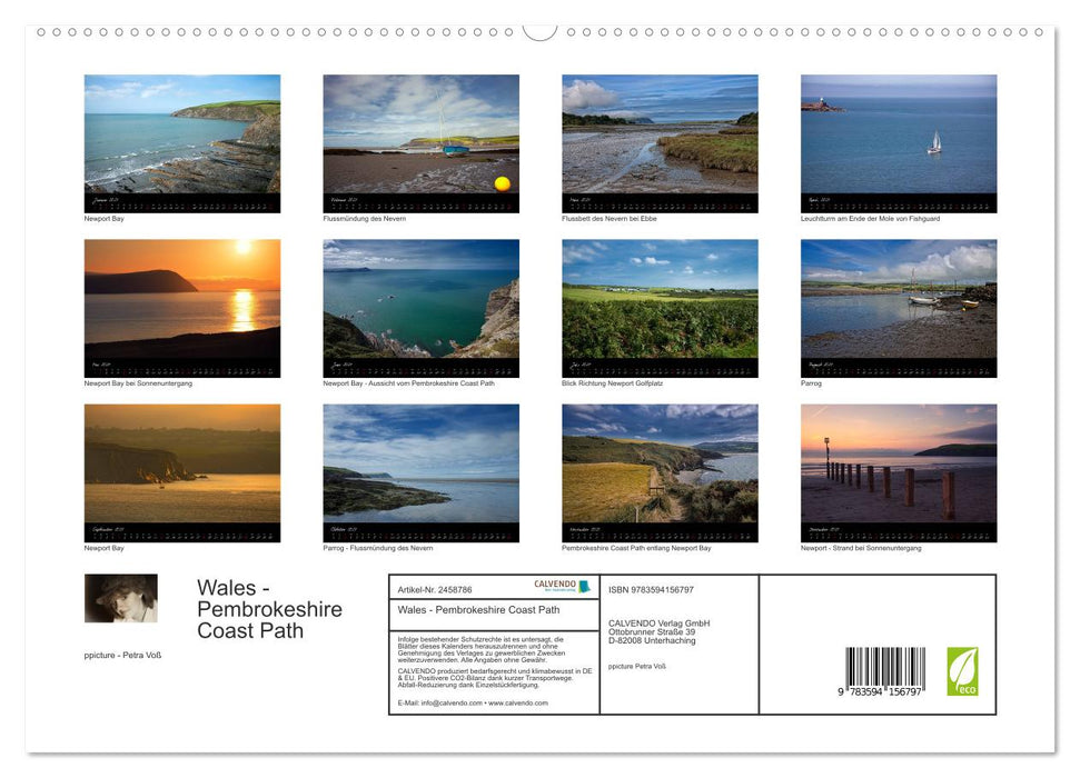 Wales - Pembrokeshire Coast Path (CALVENDO Premium Wandkalender 2027)