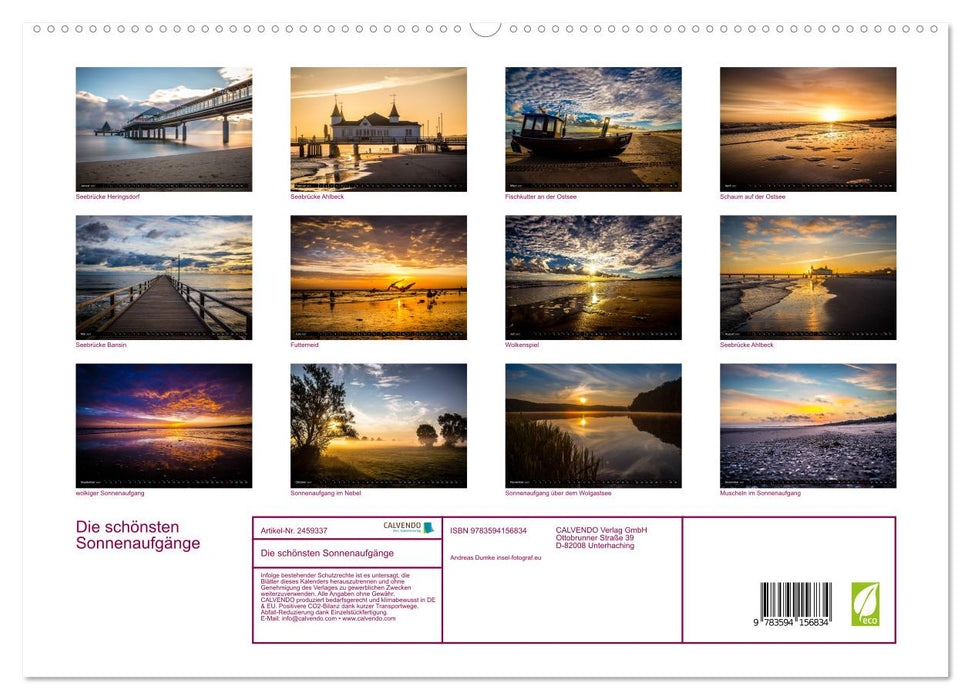 Die schönsten Sonnenaufgänge (CALVENDO Premium Wandkalender 2027)