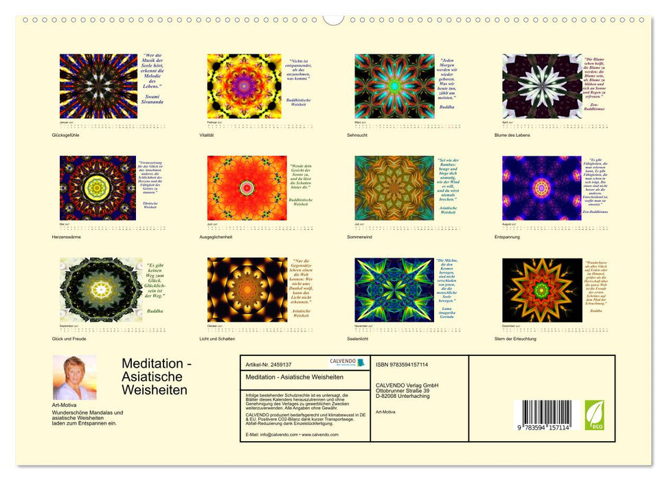 Meditation - Asiatische Weisheiten (CALVENDO Premium Wandkalender 2027)