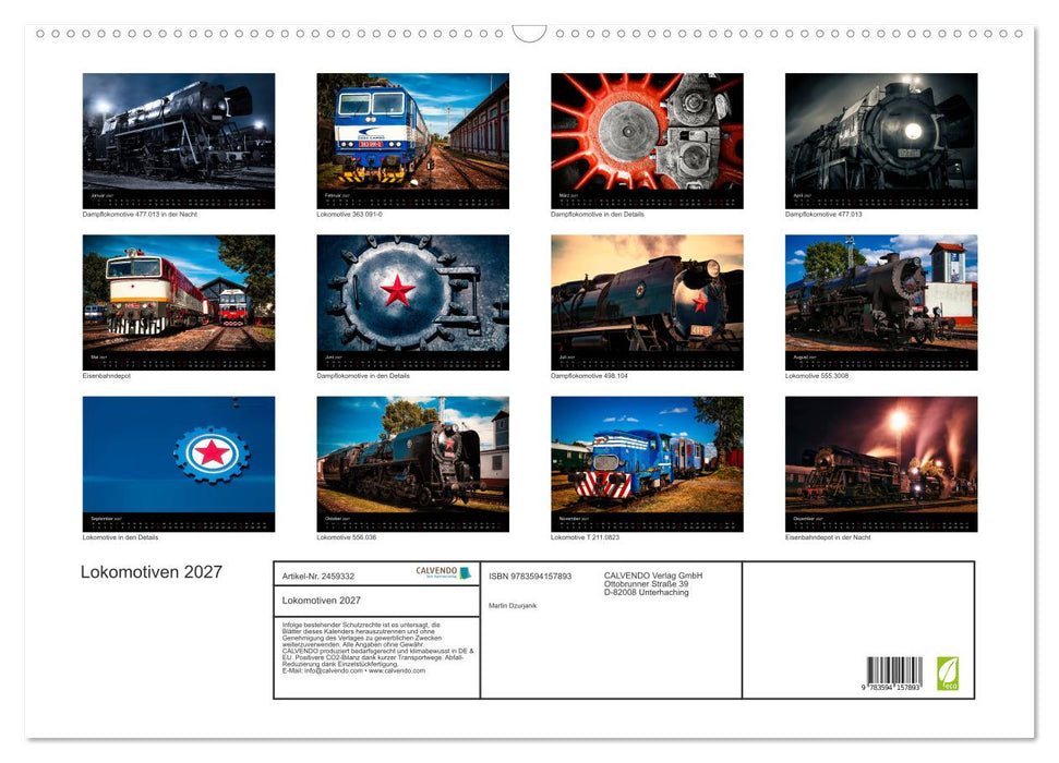 Lokomotiven 2027 (CALVENDO Wandkalender 2027)