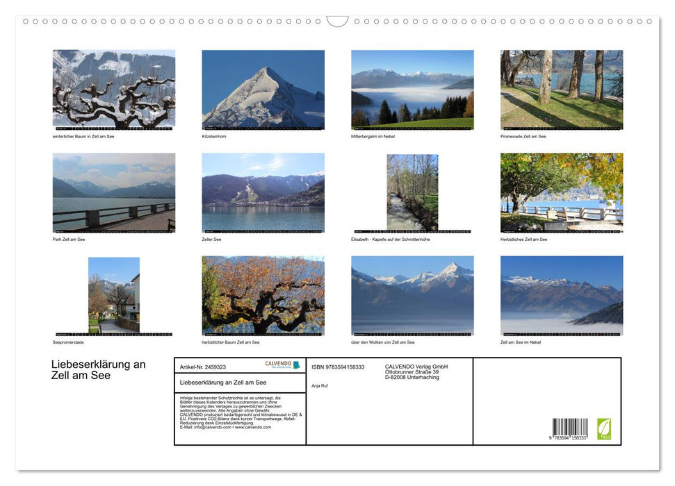 Liebeserklärung an Zell am See (CALVENDO Wandkalender 2027)
