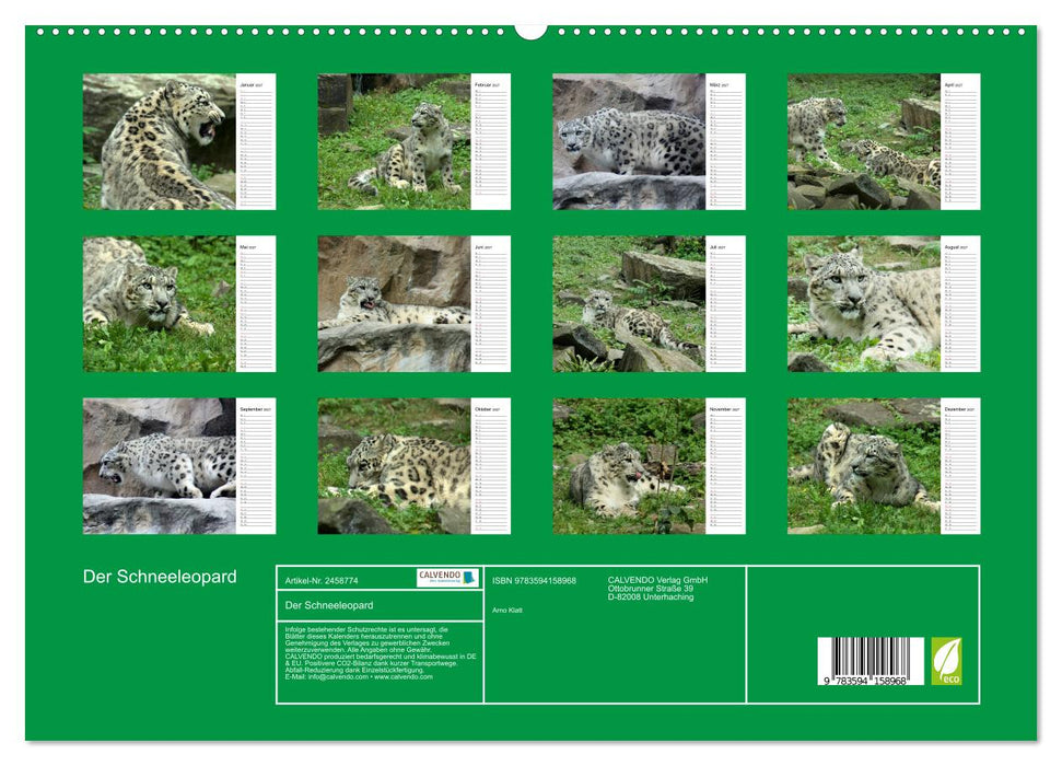 Der Schneeleopard (CALVENDO Premium Wandkalender 2027)