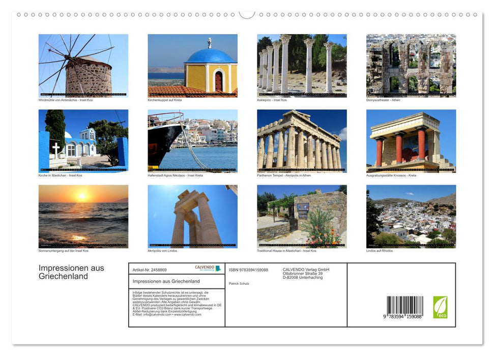 Impressionen aus Griechenland (CALVENDO Premium Wandkalender 2027)