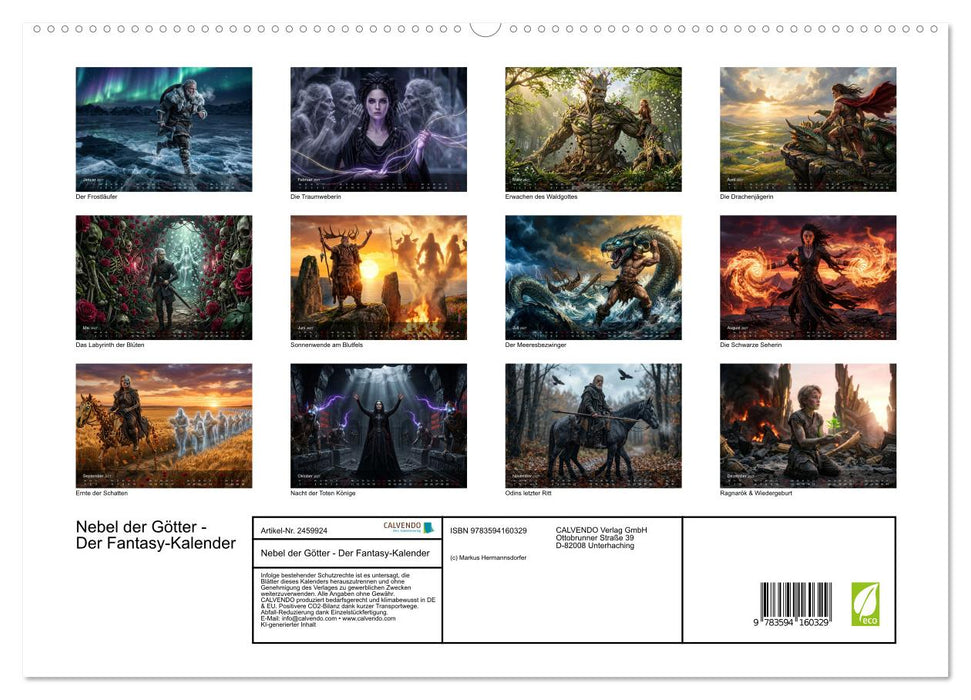 Nebel der Götter - Der Fantasy-Kalender (CALVENDO Premium Wandkalender 2027)